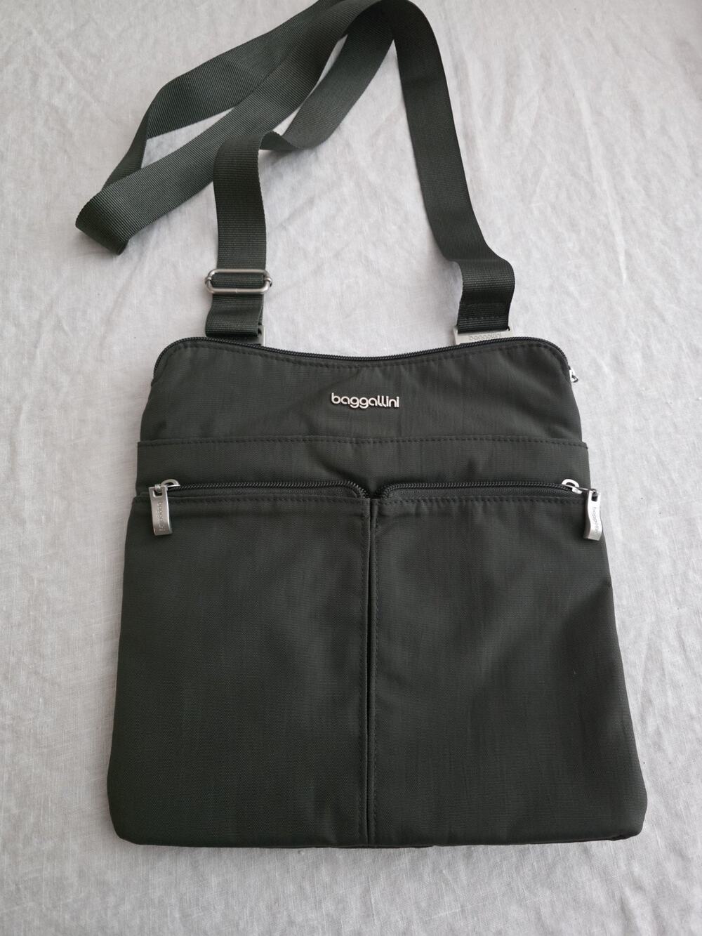 Baggallini Horizon Crossbody Bag Purse Travel Water Resistant Dark Gray